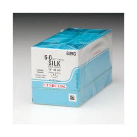 Шелк 4/0 Johnson&Johnson, колющая игла 17мм, окружность 3/8, цвет черный, 75см, 12шт
