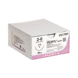 Викрил рапид 4/0 Johnson&Johnson, игла колющая 17мм, окр. 1/2, неокрашенная нить, 75см, 12шт