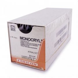 Монокрил Плюс 3/0 Johnson&Johnson Ethicon, обратно-режущая игла 19мм, окружность 3/8, 70см, 36шт   
