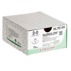 Нуролон 2/0 Johnson&Johnson Ethicon, обратно-режущая игла 26мм, окружность 3/8, 75см, 12шт