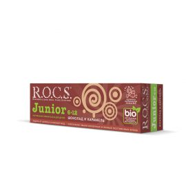 Зубная паста ROCS Junior, шоколад и карамель