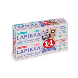 Промо набор ROCS зубная паста Lapikka Kids Молочный пуддинг 45гр + Lappika Kids Земляничный десерт 45гр 