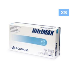 Перчатки NitriMax нитриловые голубые, размер XS, 100 шт, ARCHDALE