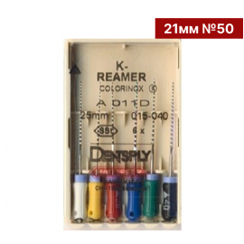 Инструмент ручной K-Reamer Colorinox №50 21мм., Dentsply Sirona 