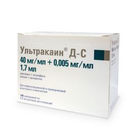 Ультракаин Д-С, 100 картриджей по 1, 7 мл
